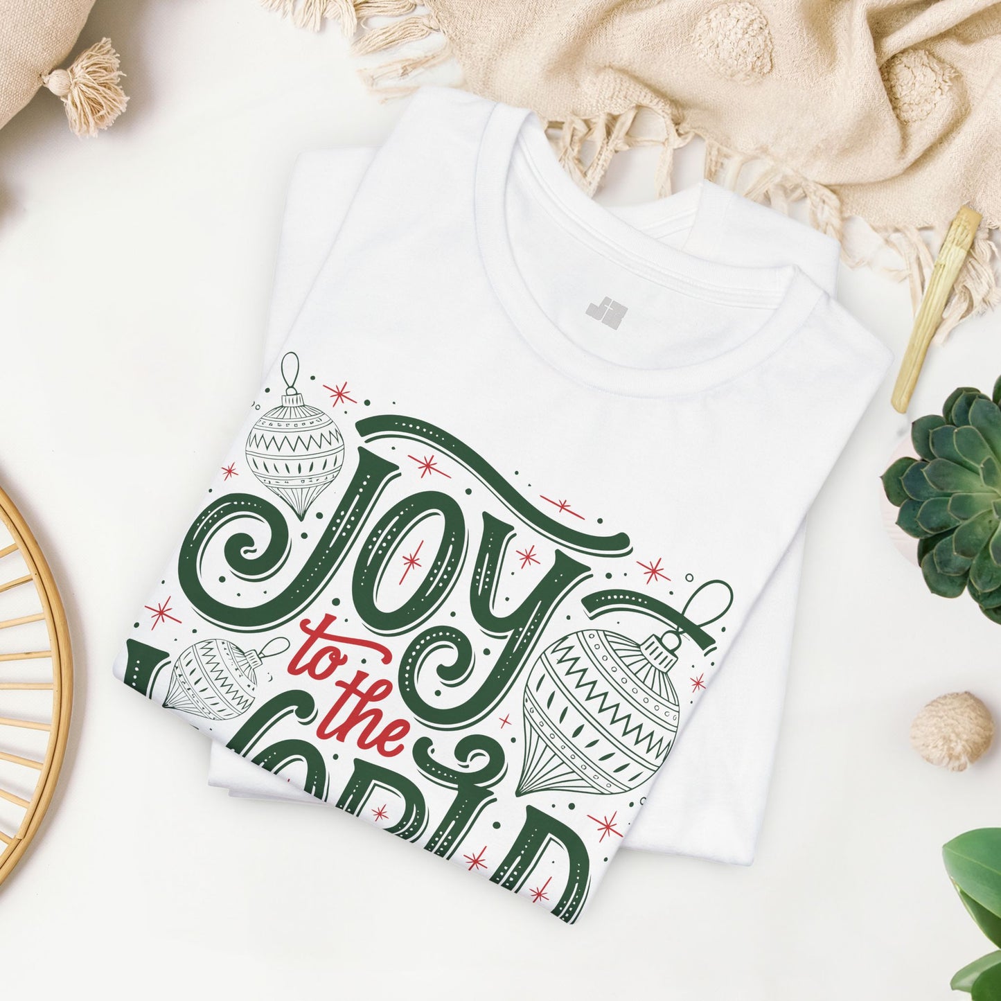 Joy to The World Soft Cotton Tee - Christian Christmas Shirt