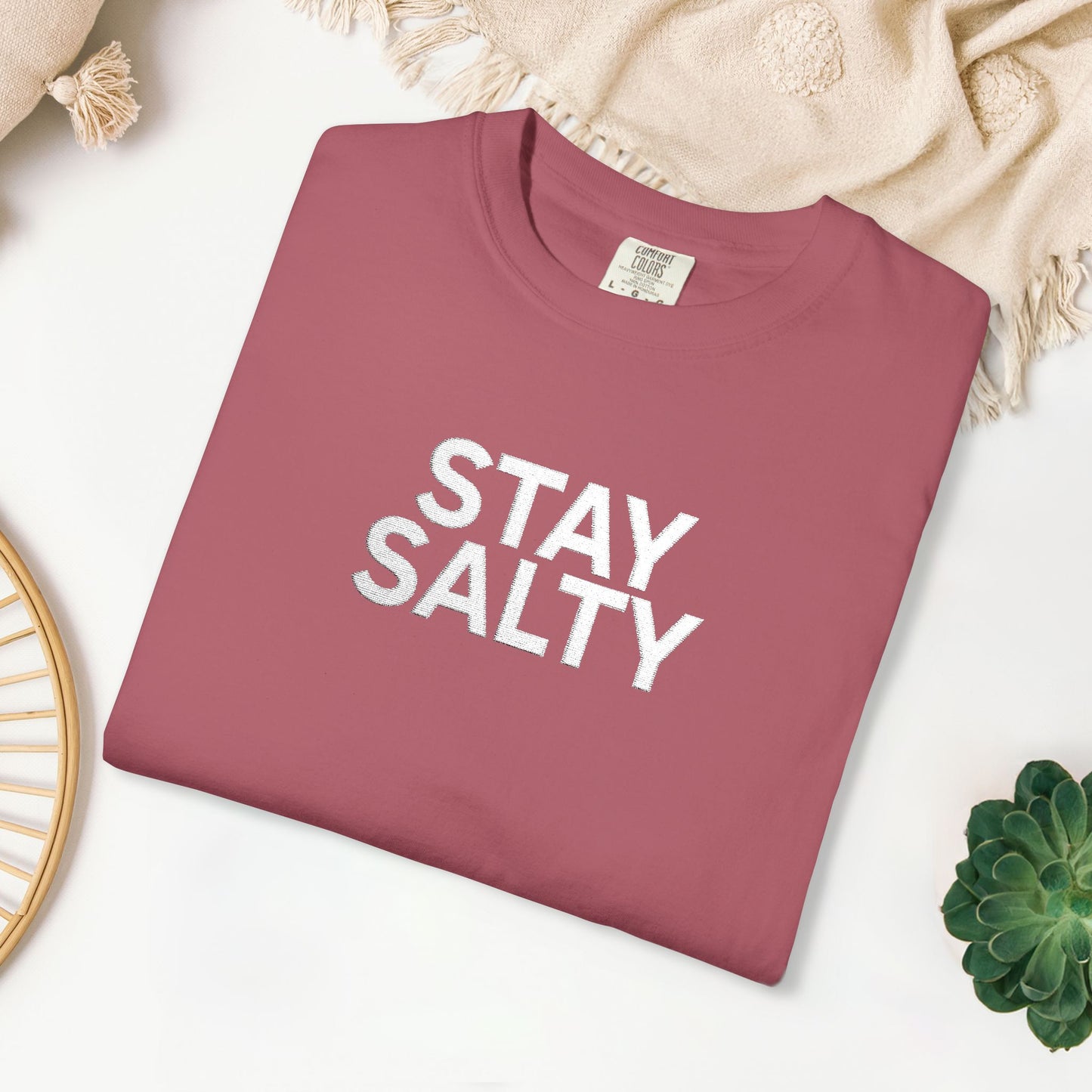 Embroidered Stay Salty Comfort Colors Shirt