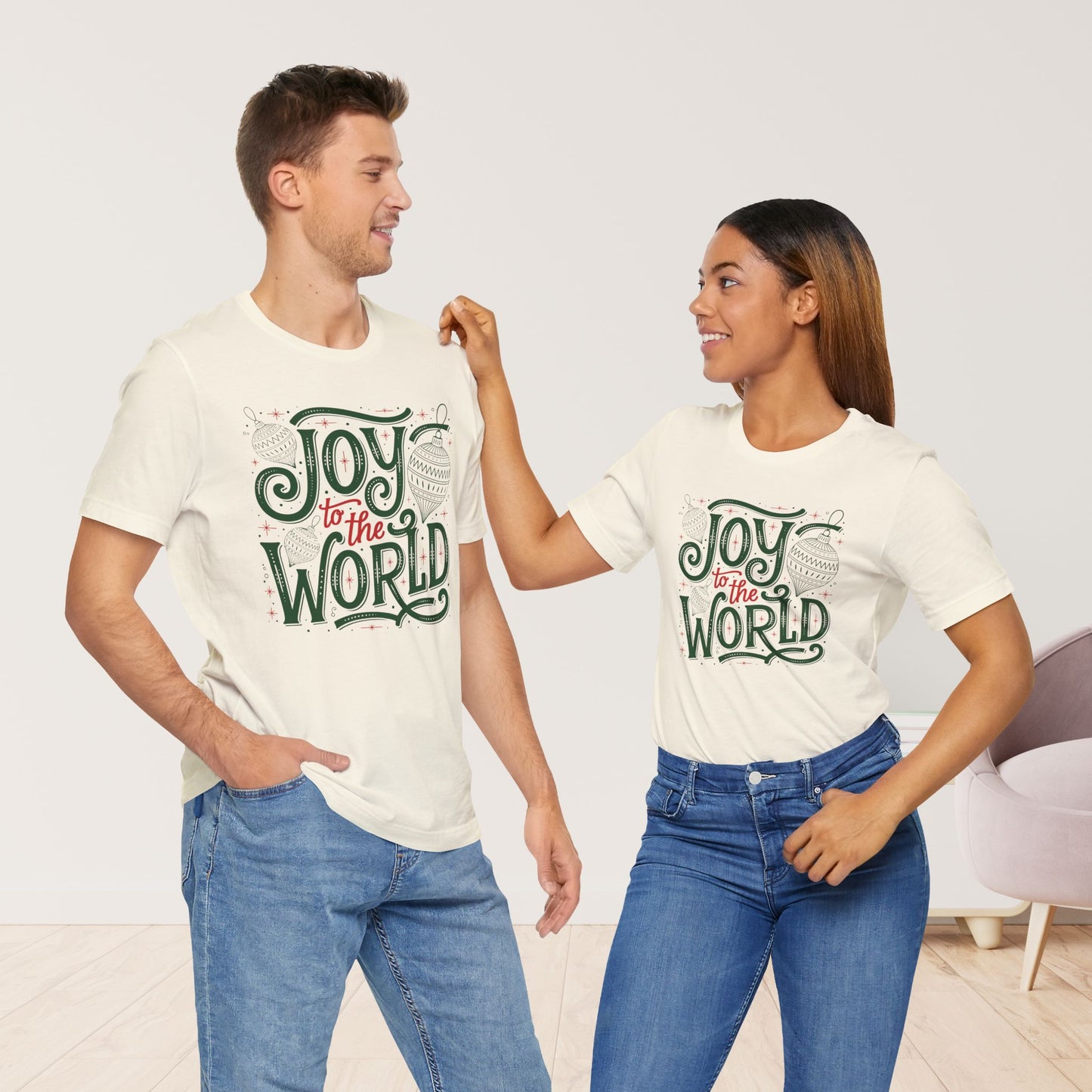 Joy to The World Soft Cotton Tee - Christian Christmas Shirt