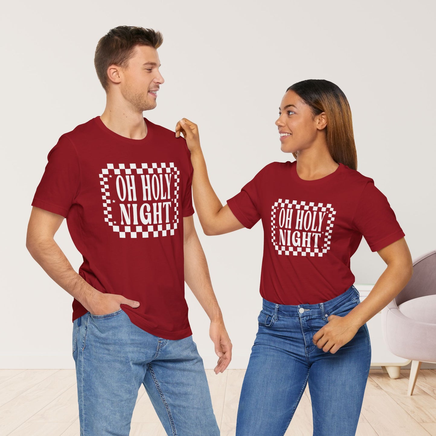 Oh Holy Night Soft Cotton Tee - Christian Christmas Shirt