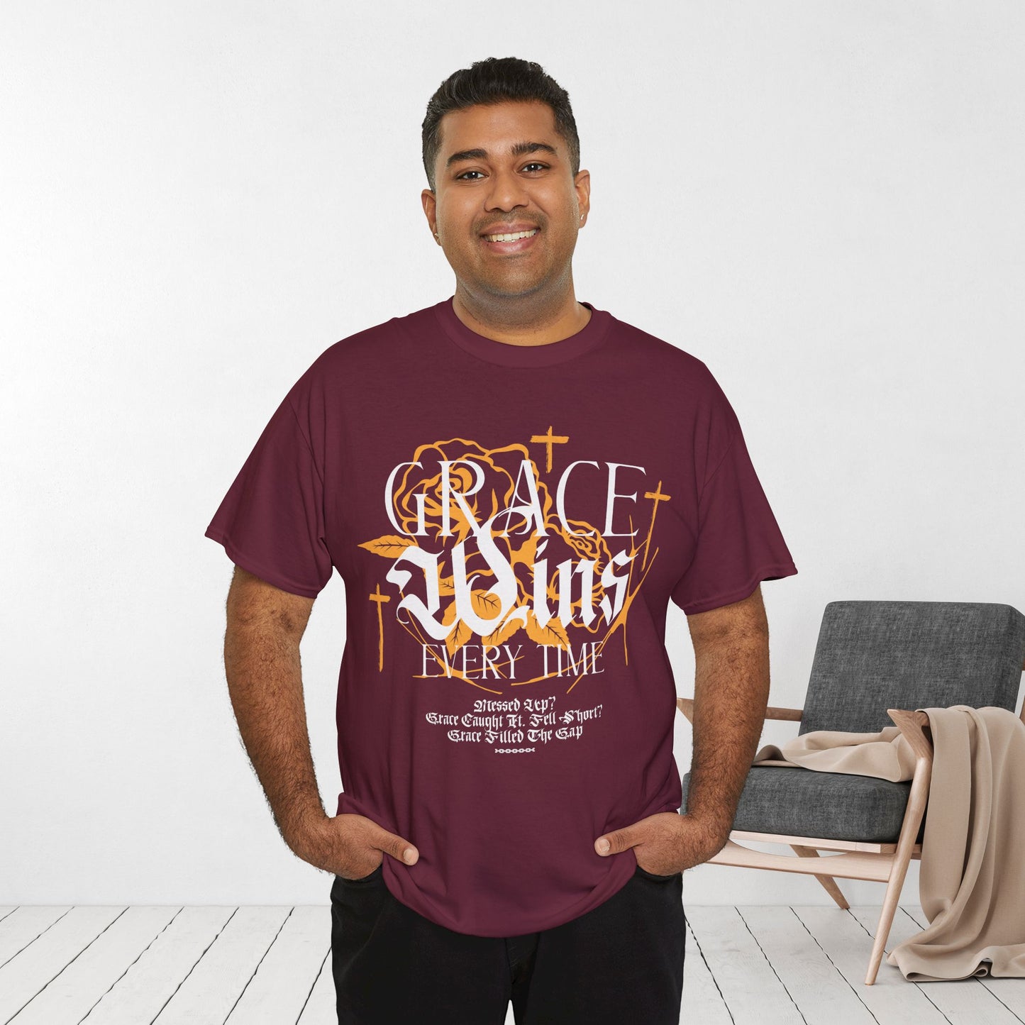 Grace Wins Every Time Heavy Cotton Tee