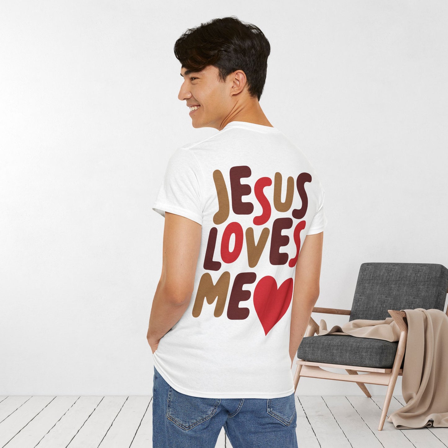 Jesus Loves Me Heavy Cotton Tee
