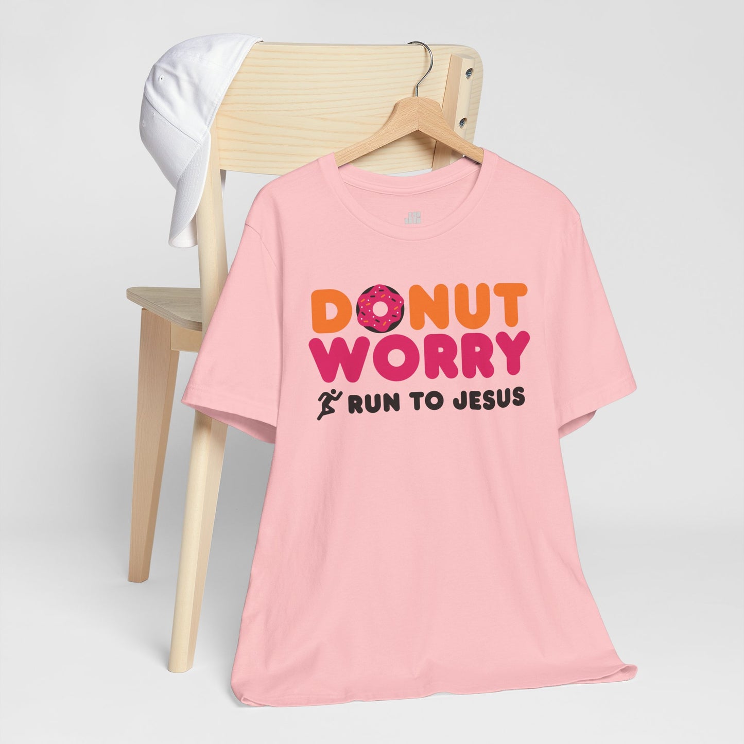 Donut Worry Run to Jesus Soft Cotton Tee