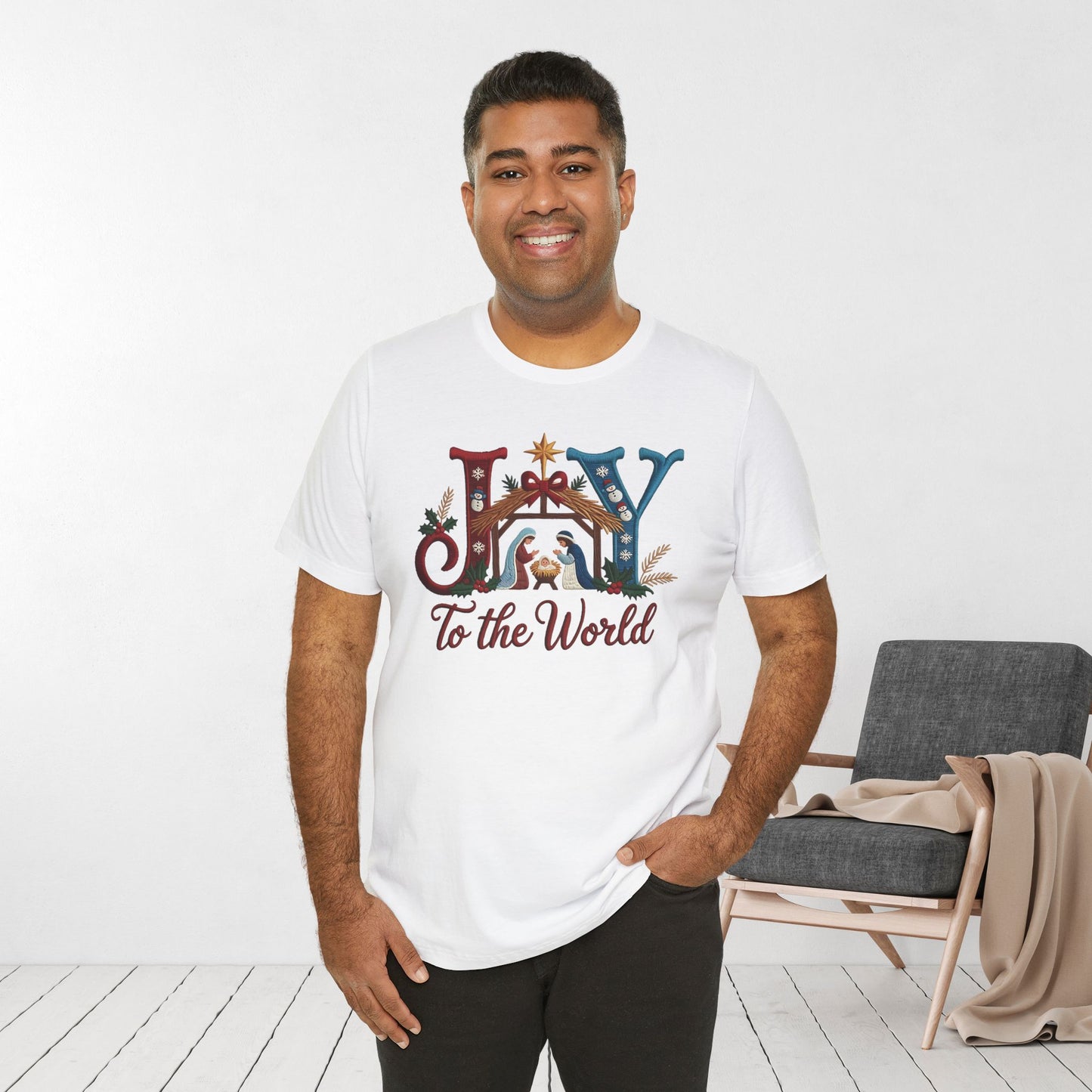 Joy to The World Soft Cotton Tee - Christian Christmas Shirt
