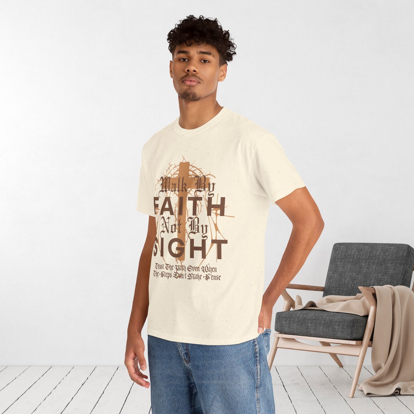 Walk by Faith Not by Sight Heavy Cotton Tee