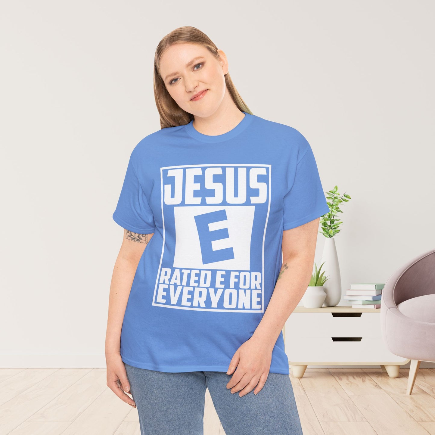 Jesus Rated E for Everyone Heavy Cotton Tee