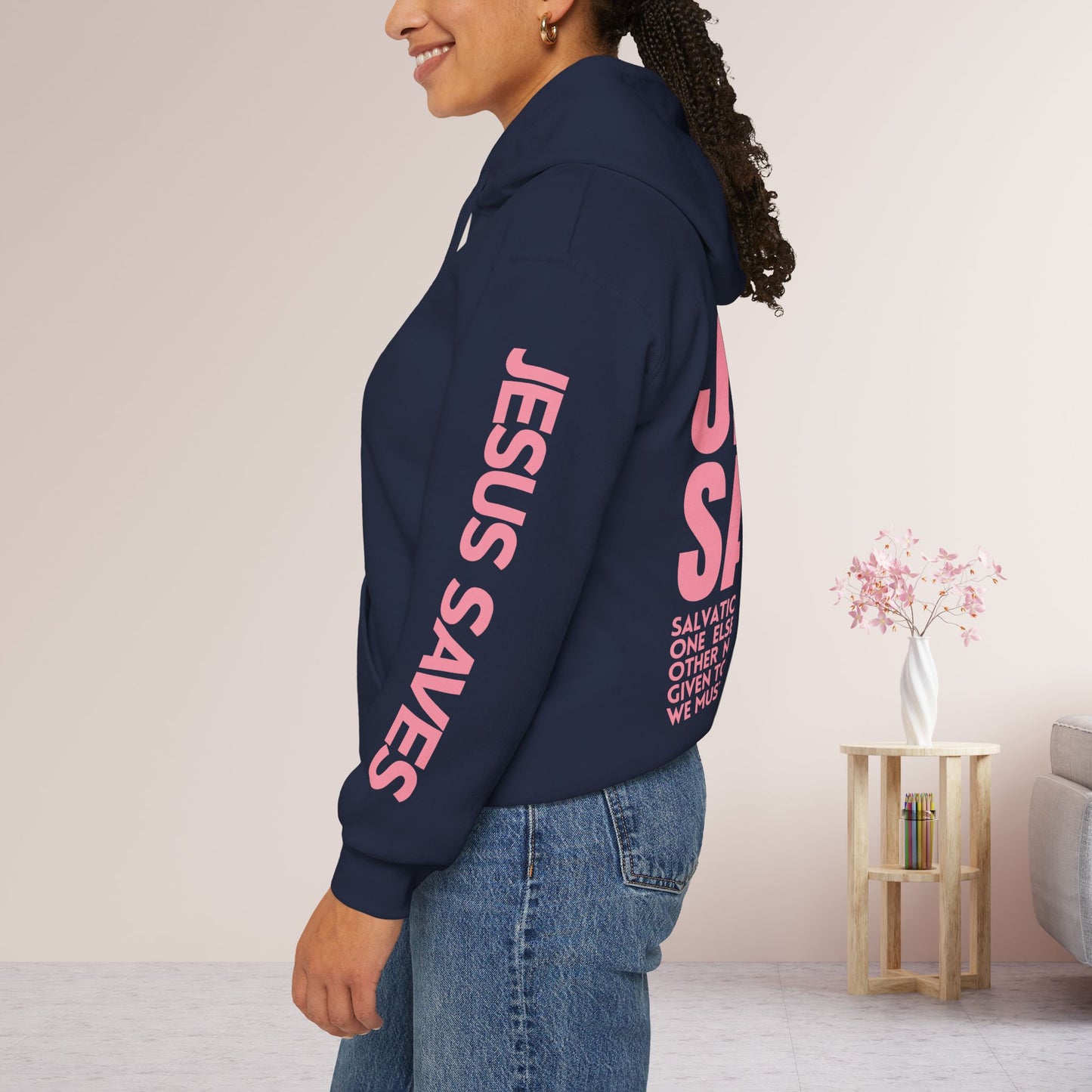 Unisex Jesus Saves Hoodie - Acts 4:12 Bible Verse Christian Hoodie