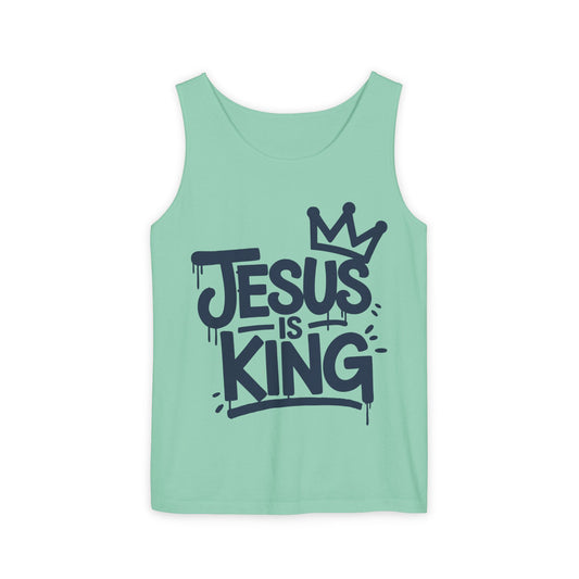 Jesus is King Comfort Colors Garment-Dyed Tank Top