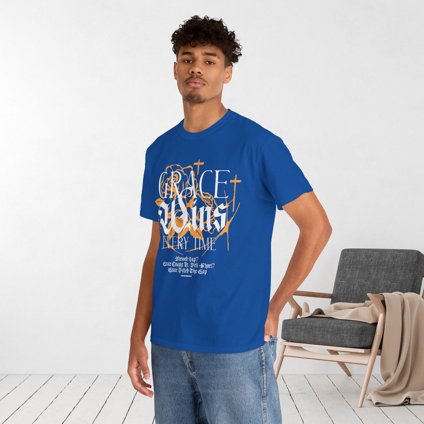 Grace Wins Every Time Heavy Cotton Tee
