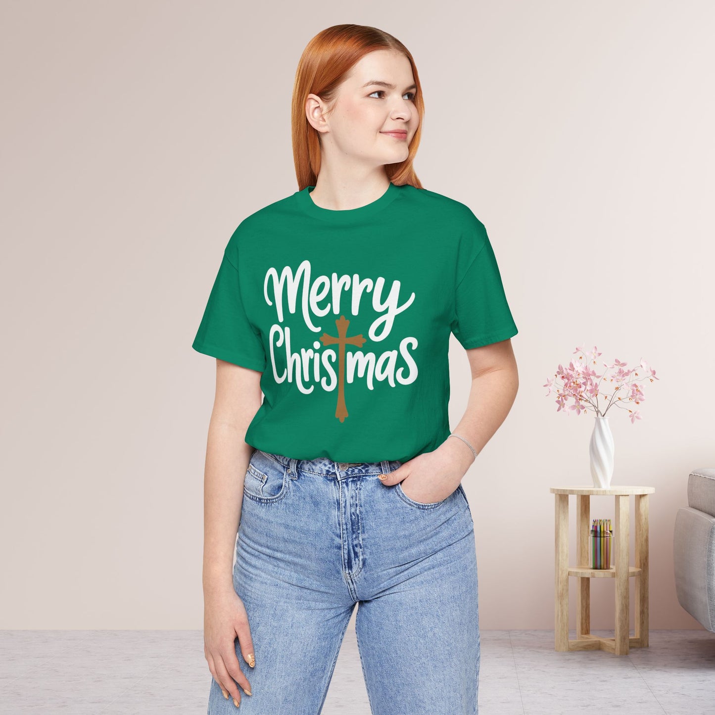 Merry Christmas Soft Cotton Tee - Christian Christmas Shirt