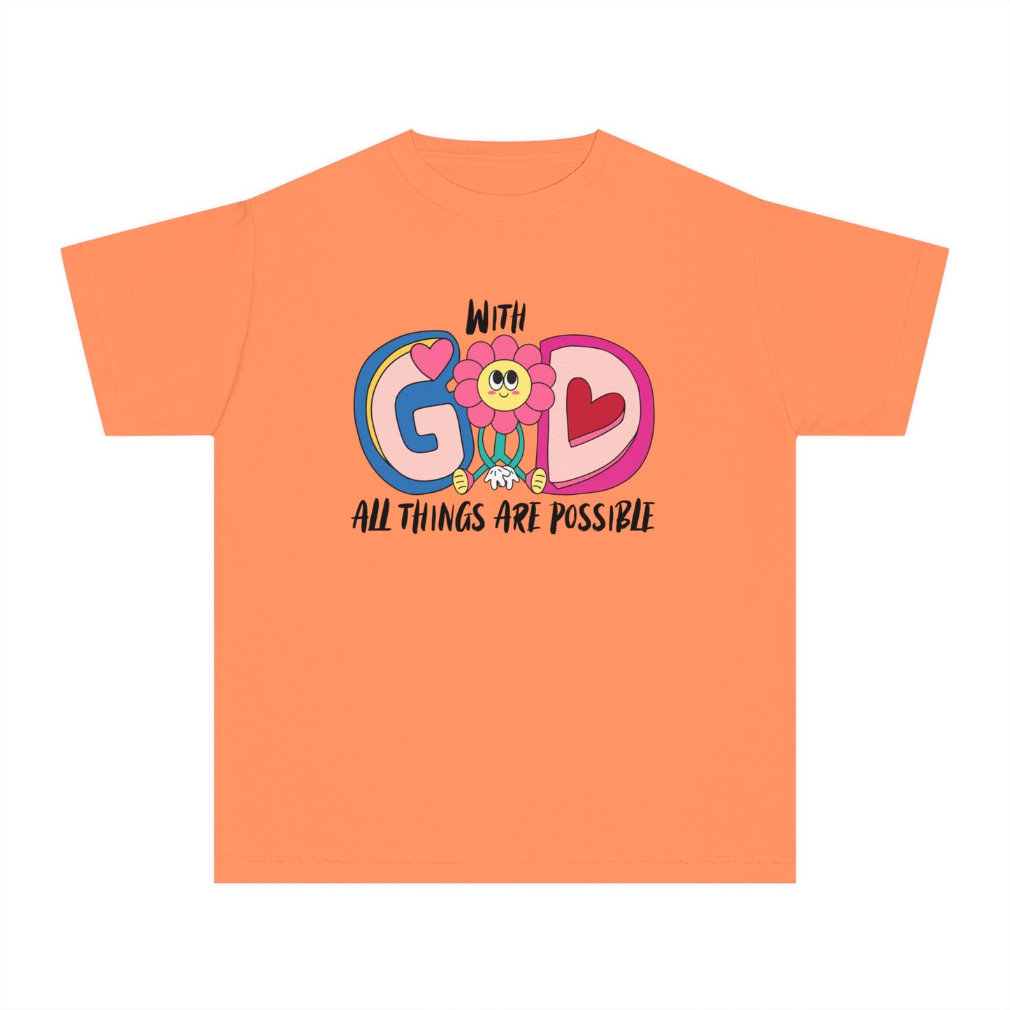 With God All Things Are Possible Comfort Colors Youth Tee