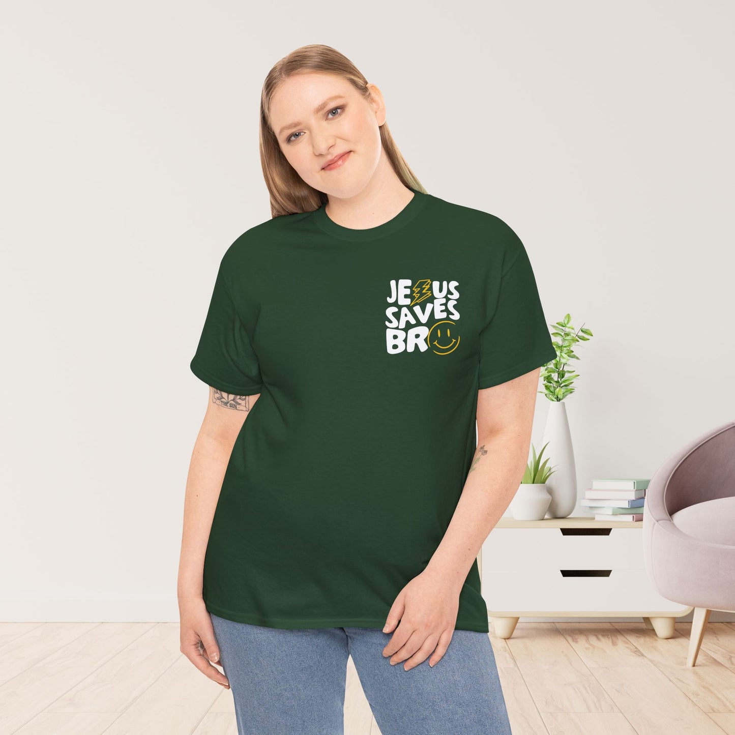 Jesus Saves Bro Heavy Cotton Tee