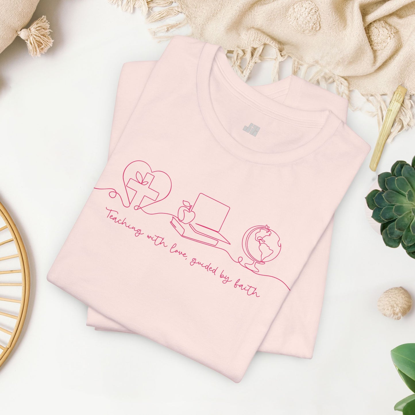 Teaching With Love Guided by Faith Soft Cotton Tee