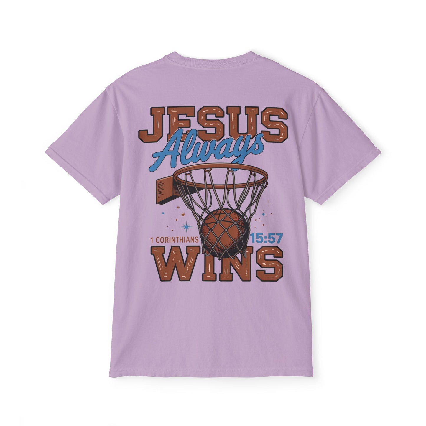 Jesus Always Wins Comfort Colors Pocket T-Shirt