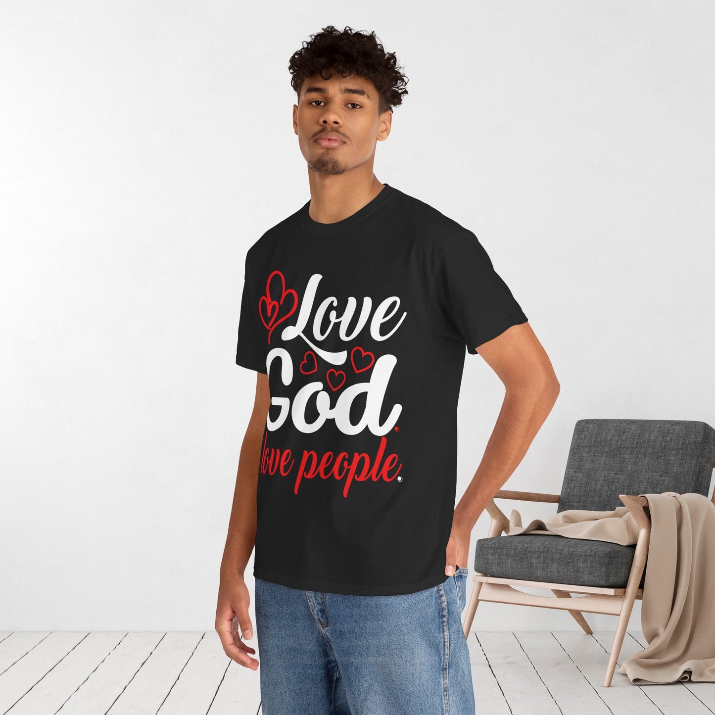 Love God. Love People. Heavy Cotton Tee