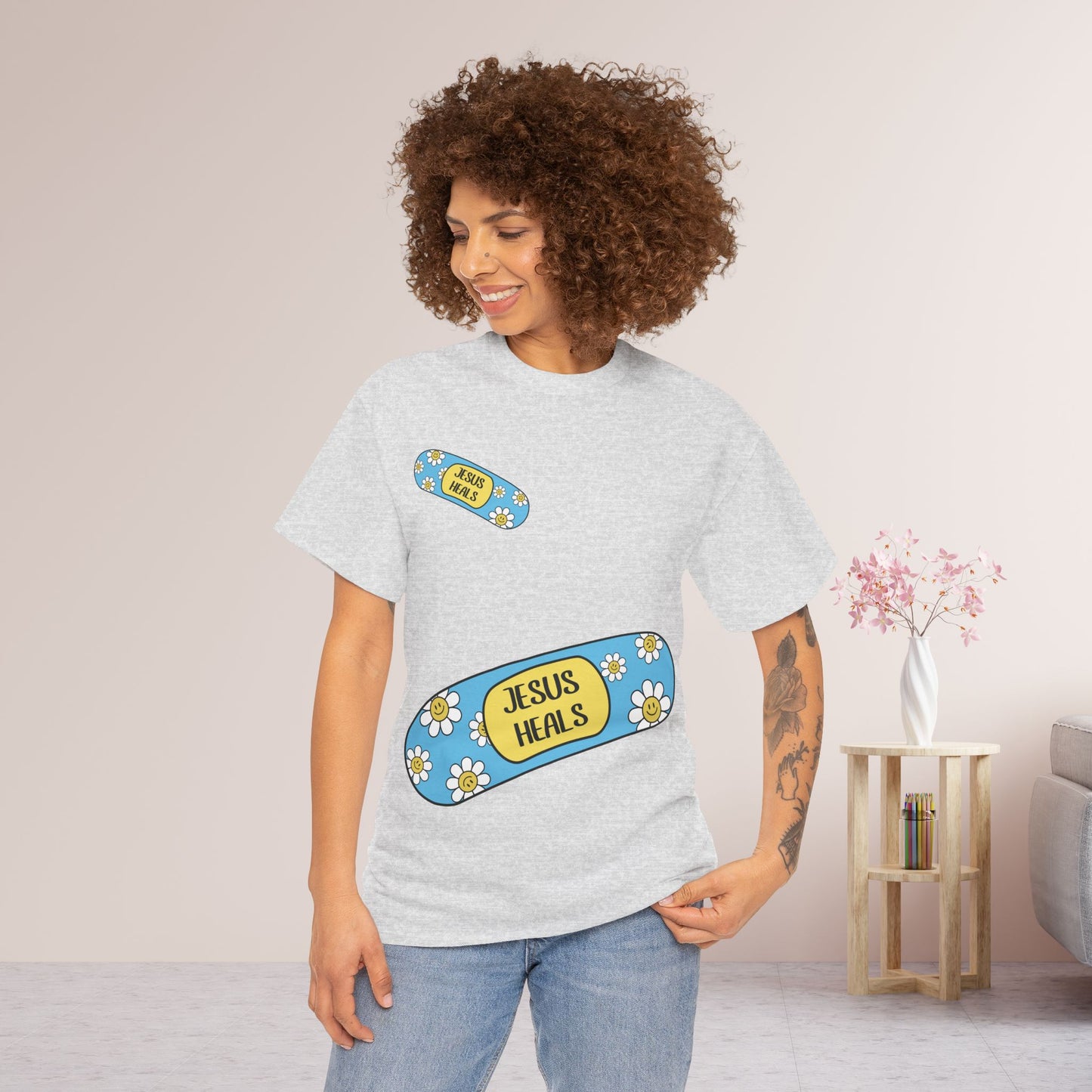 Jesus Heals Heavy Cotton Tee