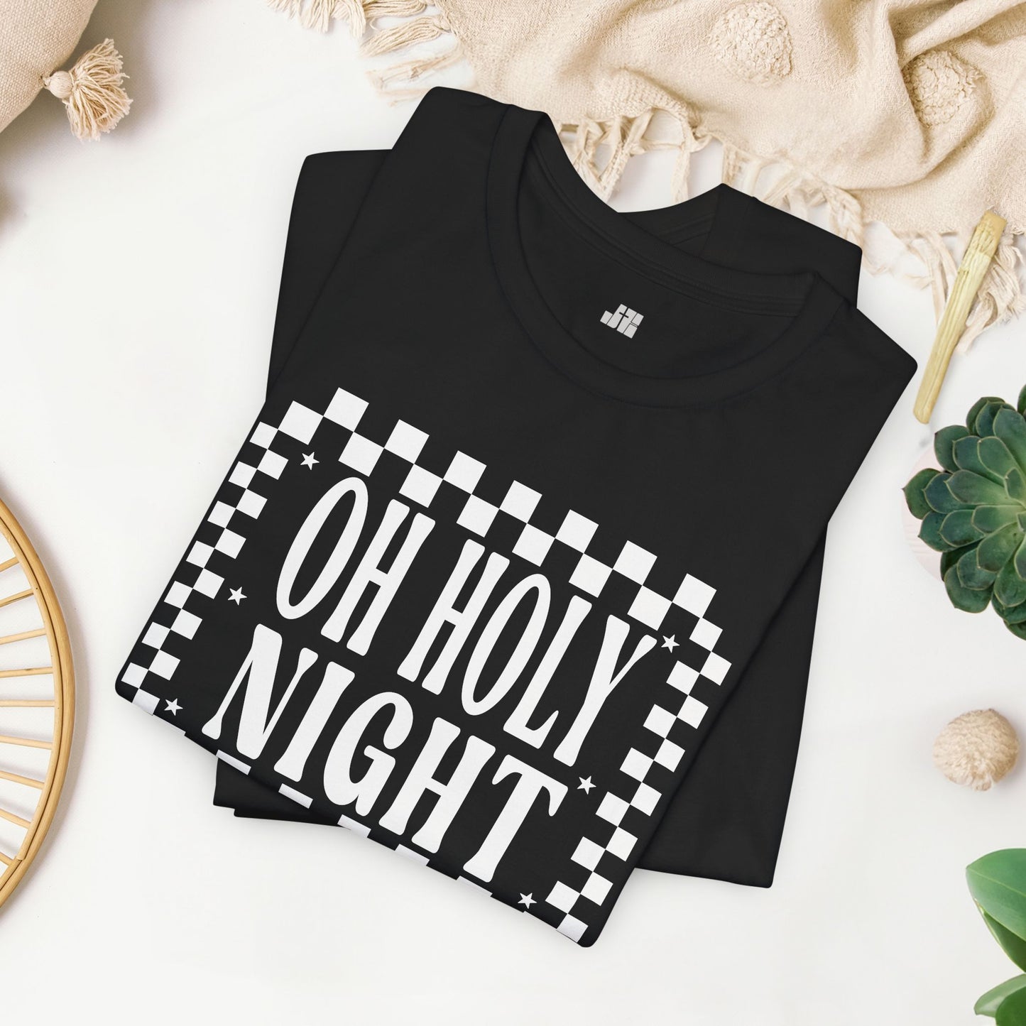 Oh Holy Night Soft Cotton Tee - Christian Christmas Shirt
