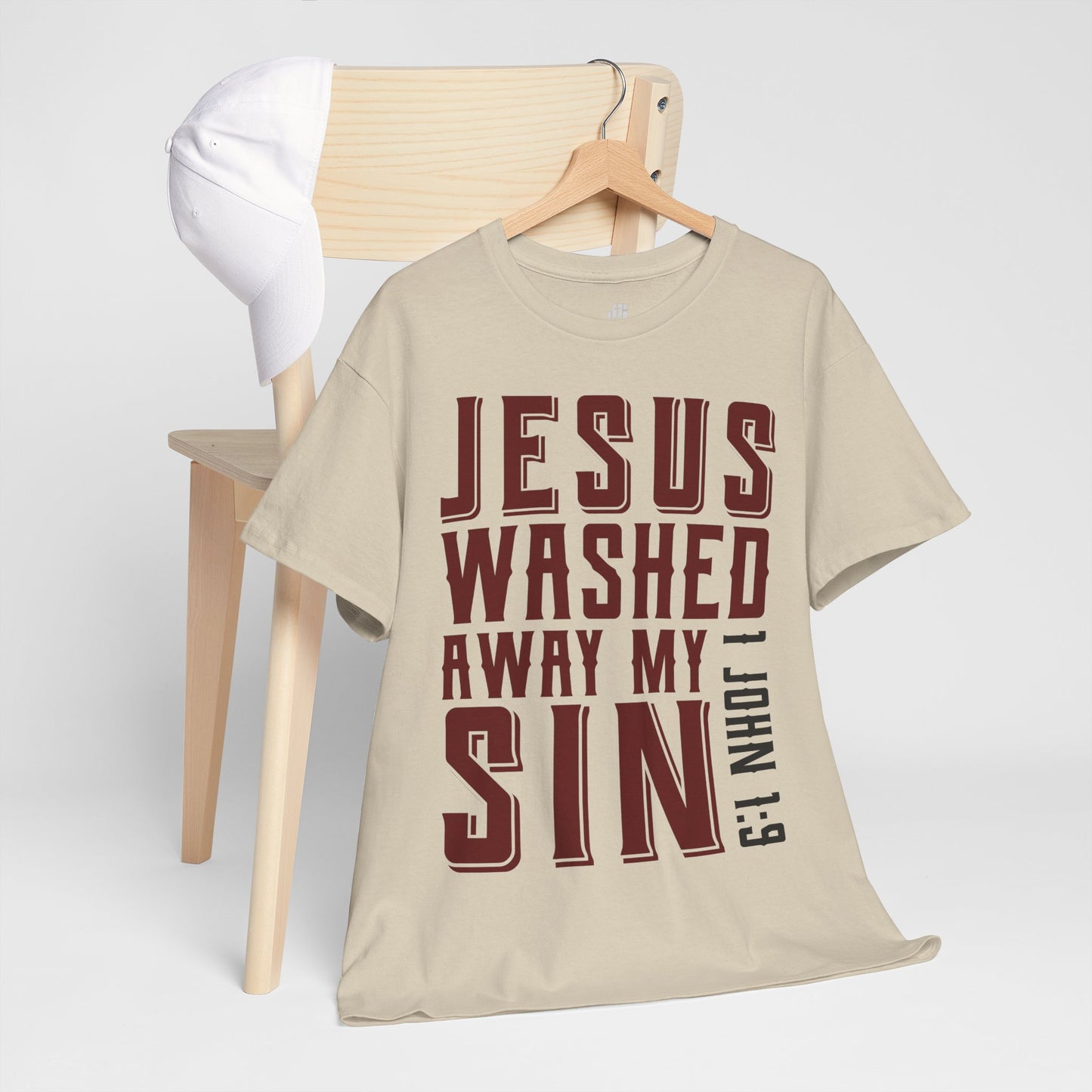 Jesus Washed Away My Sin Heavy Cotton Tee