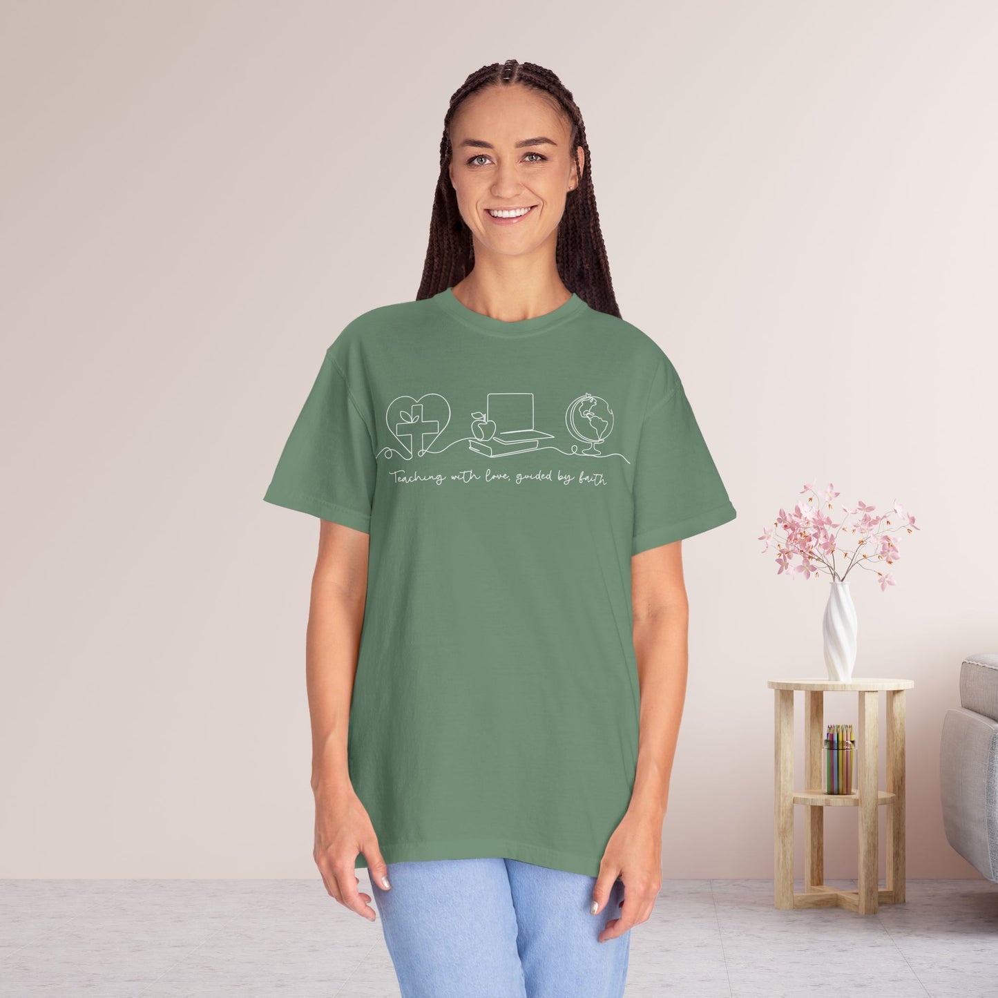 Teaching With love Guided by Faith Comfort Colors Shirt
