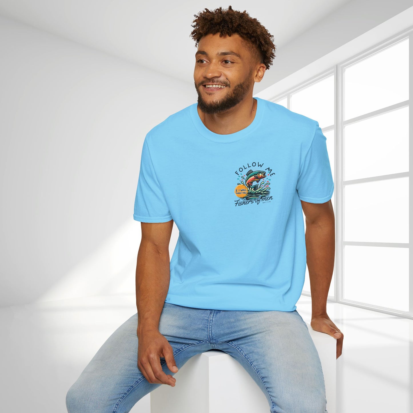 Follow Me Matthew 4:19 Men's Softstyle T-shirt