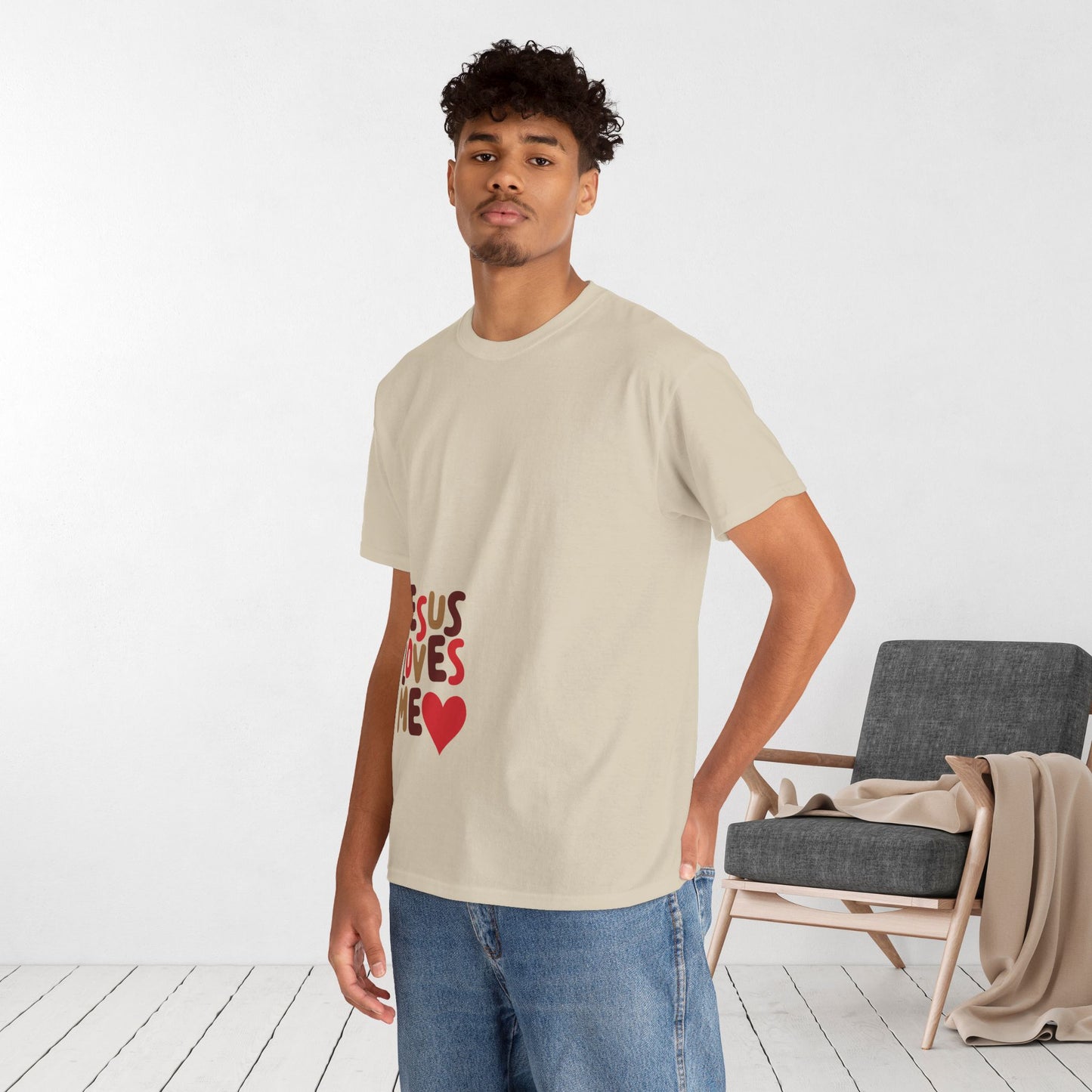 Jesus Loves Me Heavy Cotton Tee