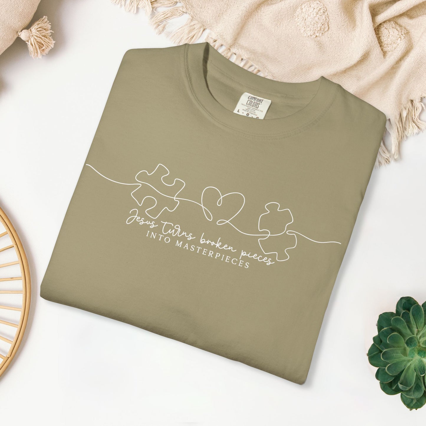 Jesus Turns Broke Pieces Into Masterpieces Comfort Colors Shirt
