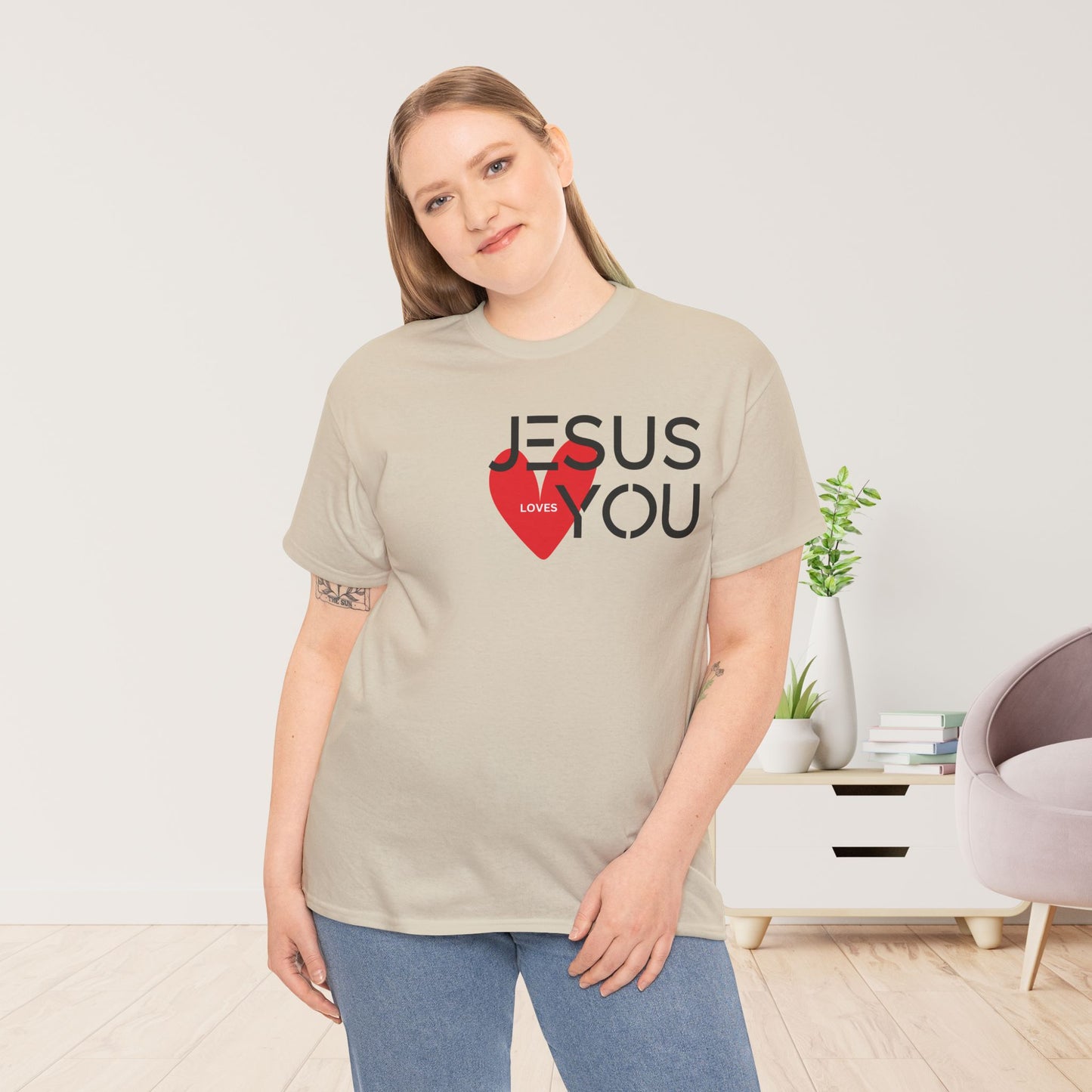 Jesus Loves You Heavy Cotton Tee