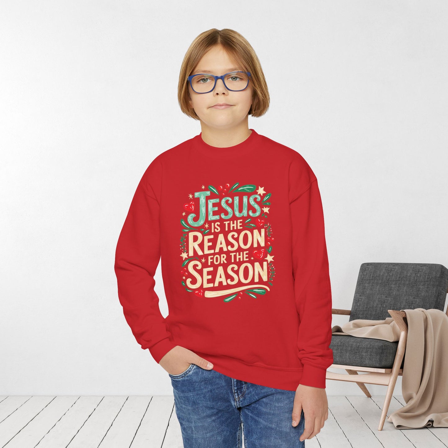 Jesus is the Reason for the Season Youth Christian Sweatshirt