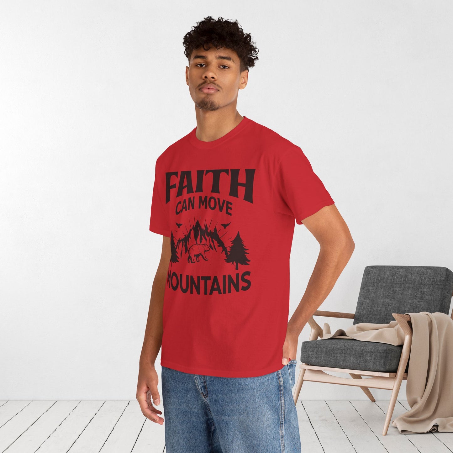 Faith Can Move Mountains Heavy Cotton Tee