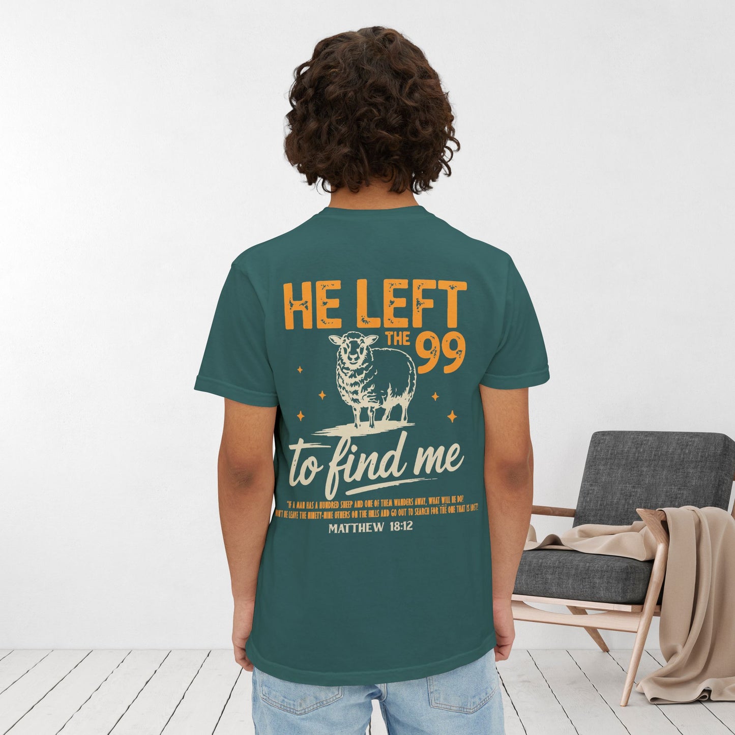 He Left the 99 to Find Me Comfort Colors Pocket T-Shirt