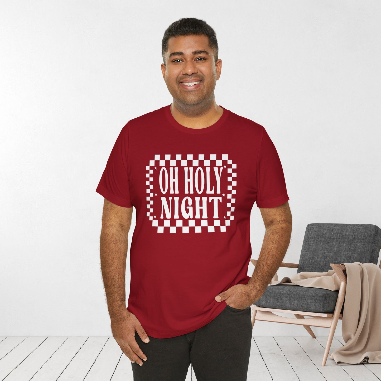 Oh Holy Night Soft Cotton Tee - Christian Christmas Shirt