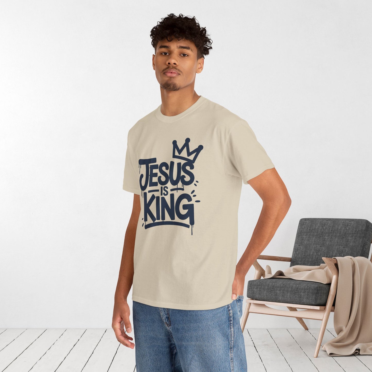 Jesus is King Heavy Cotton Tee