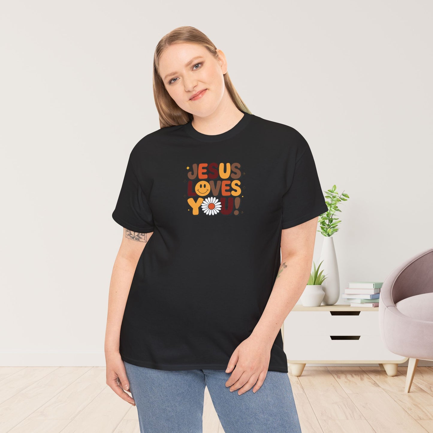 Jesus Loves You Heavy Cotton Tee