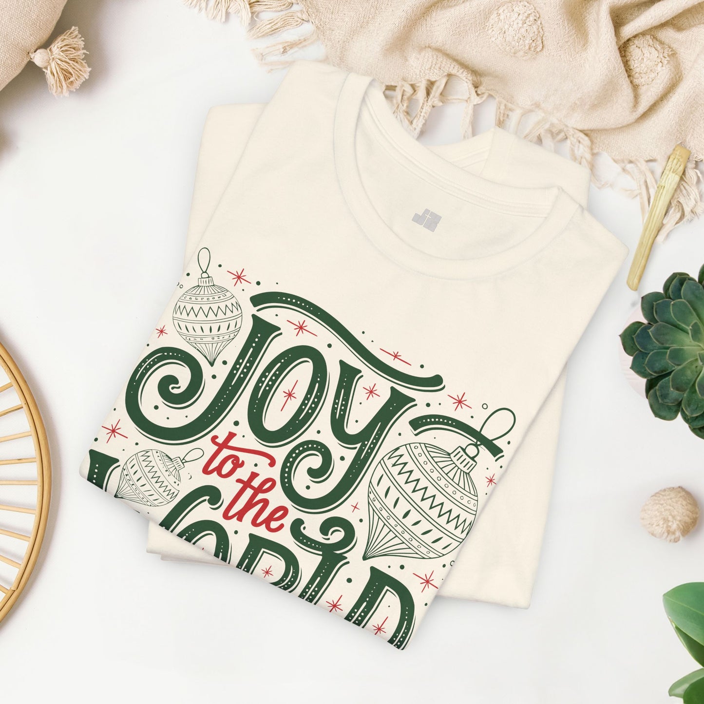 Joy to The World Soft Cotton Tee - Christian Christmas Shirt
