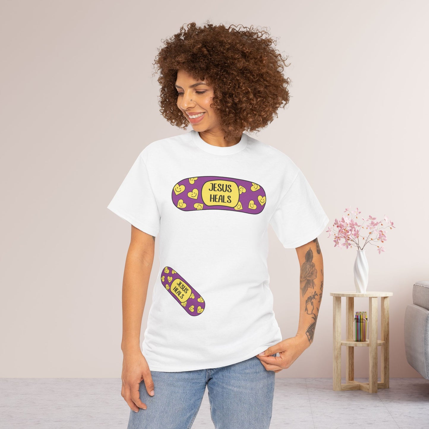 Jesus Heals Heavy Cotton Tee