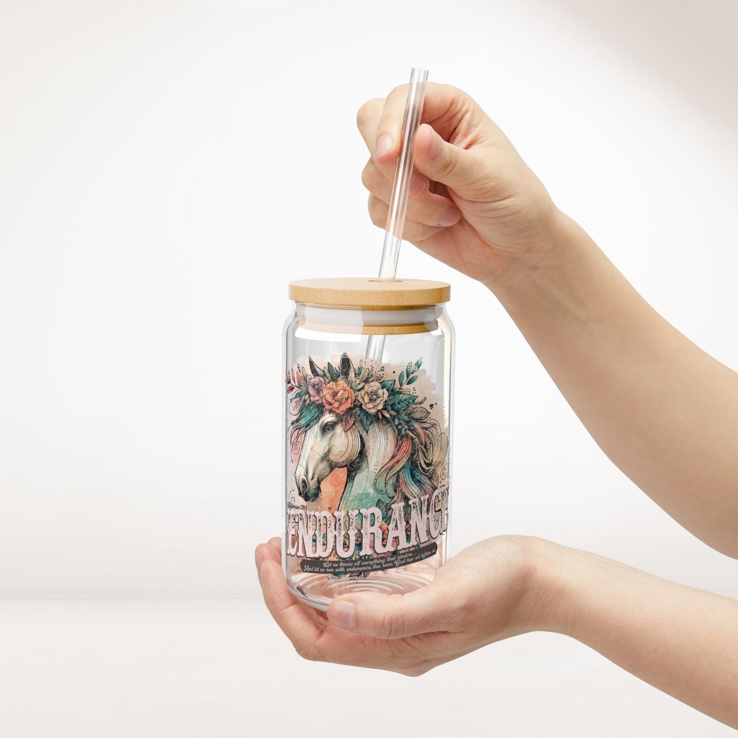 Endurance Sipper Glass with Bamboo Lid & Straw - 16 oz