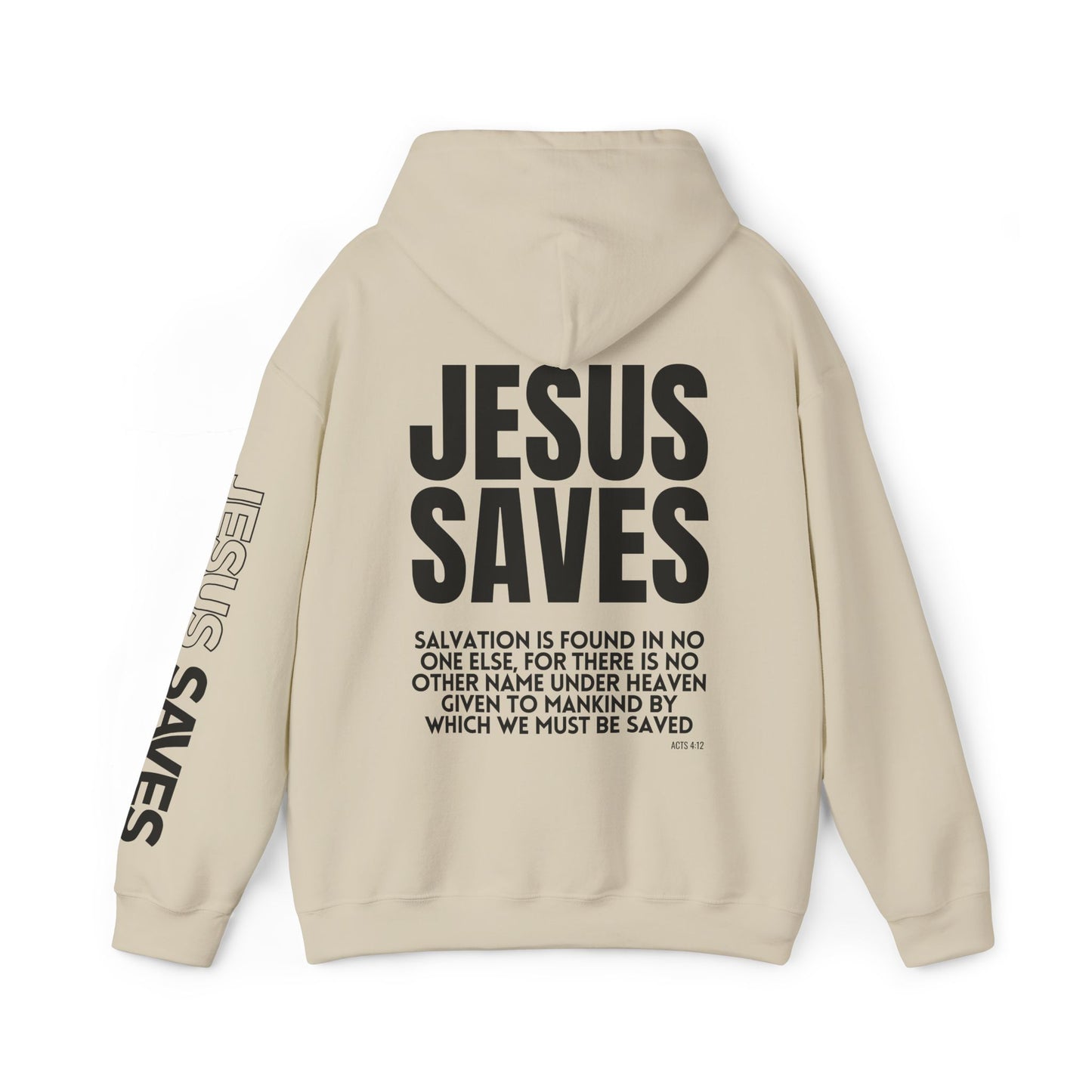 Jesus Saves Hoodie - Acts 4:12 Bible Verse Christian Hoodie