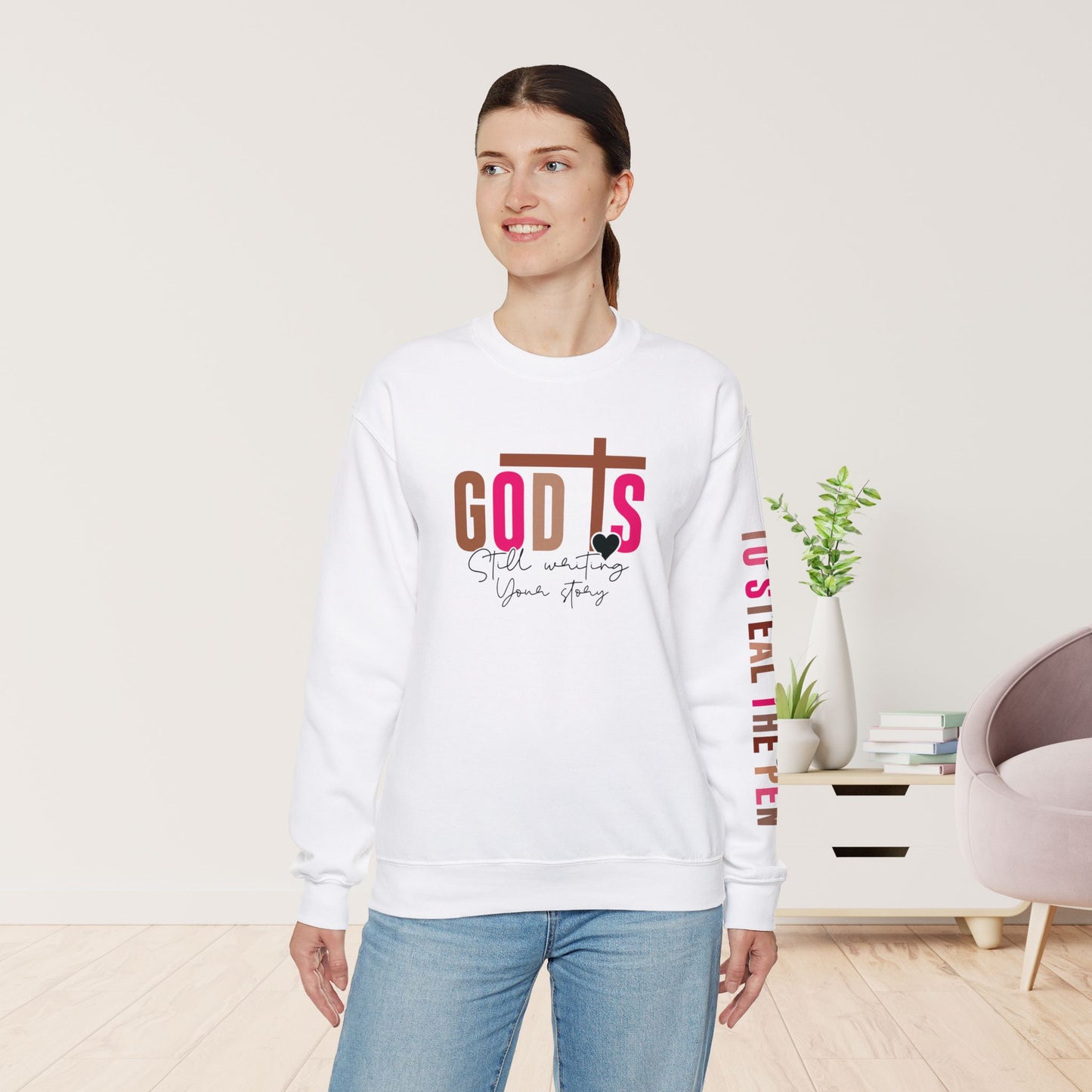 Pink God is Still Writing Your Story Christian Sweatshirt