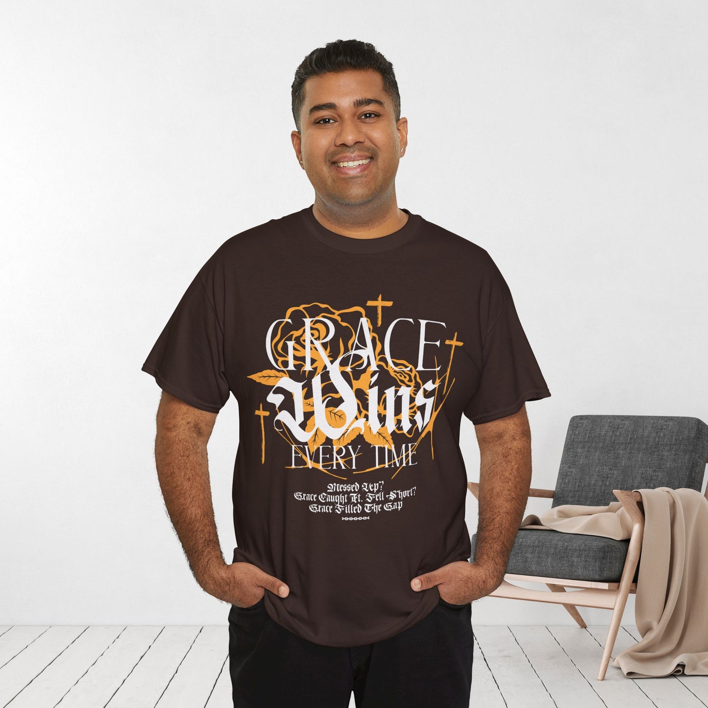Grace Wins Every Time Heavy Cotton Tee