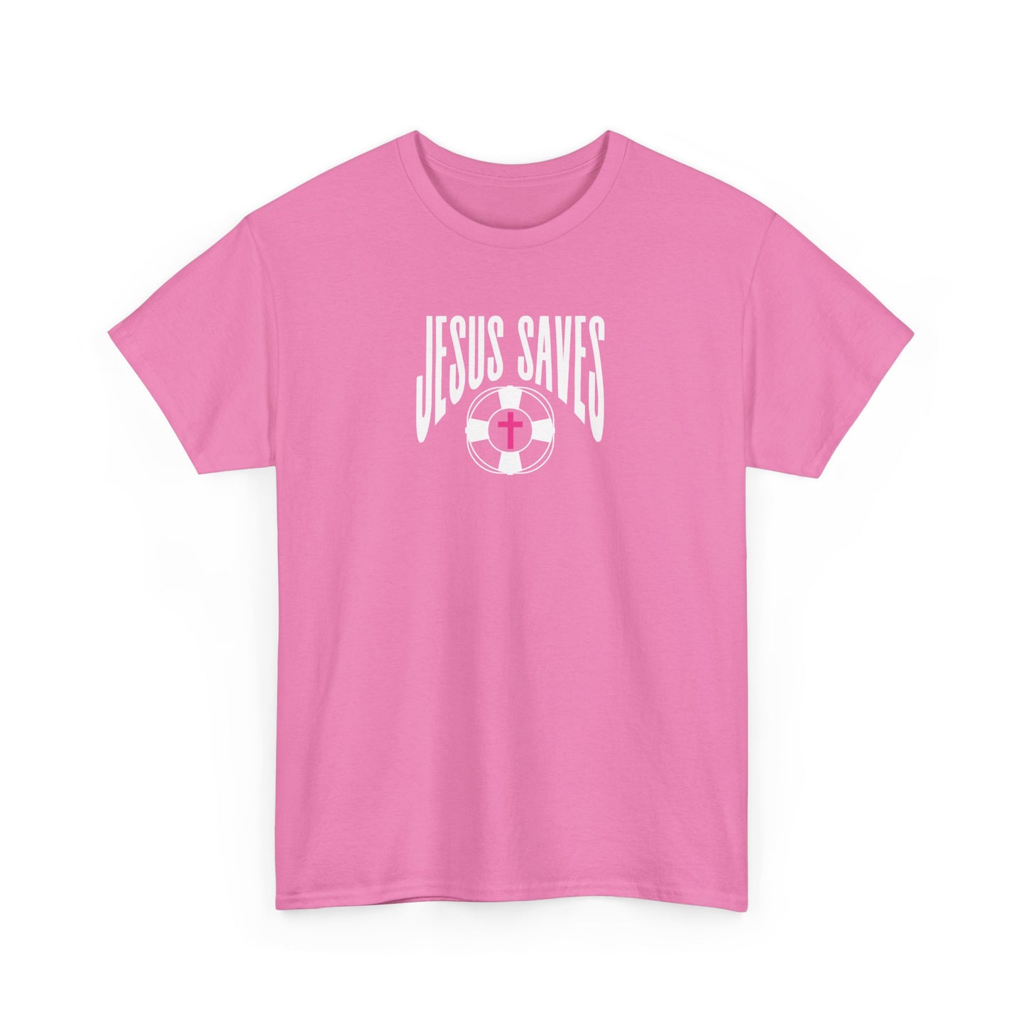 Jesus Saves - My Lifeguard Walks On Water Heavy Cotton Tee