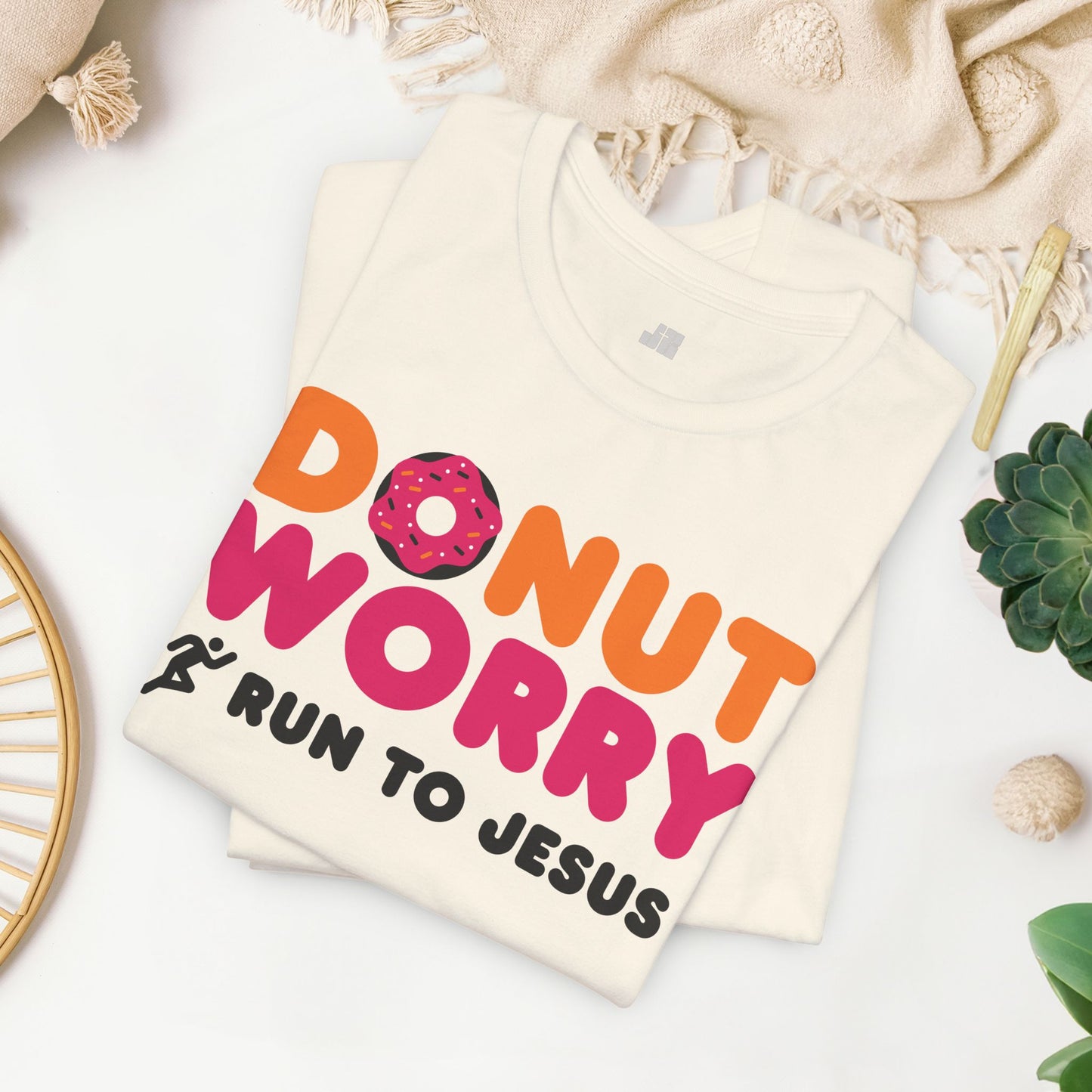 Donut Worry Run to Jesus Soft Cotton Tee