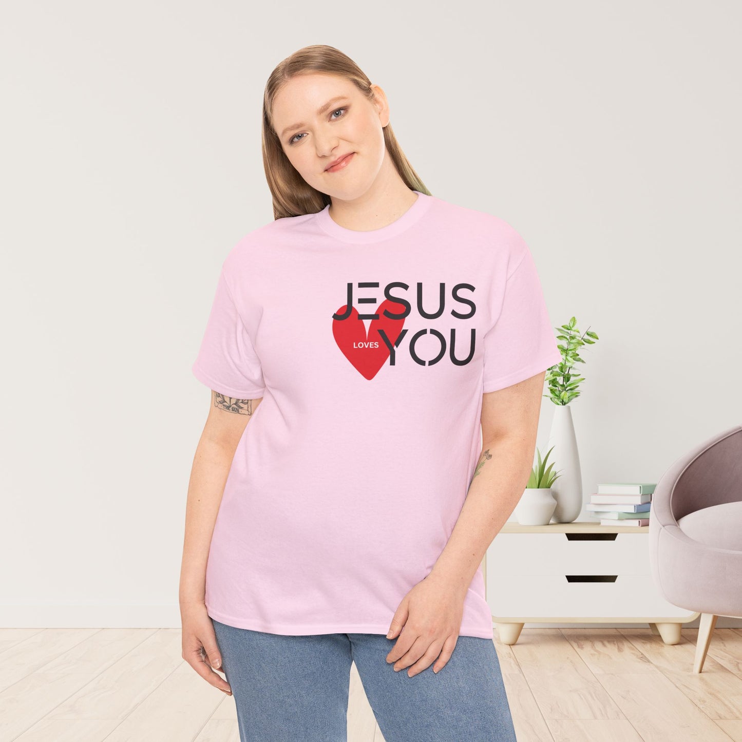 Jesus Loves You Heavy Cotton Tee
