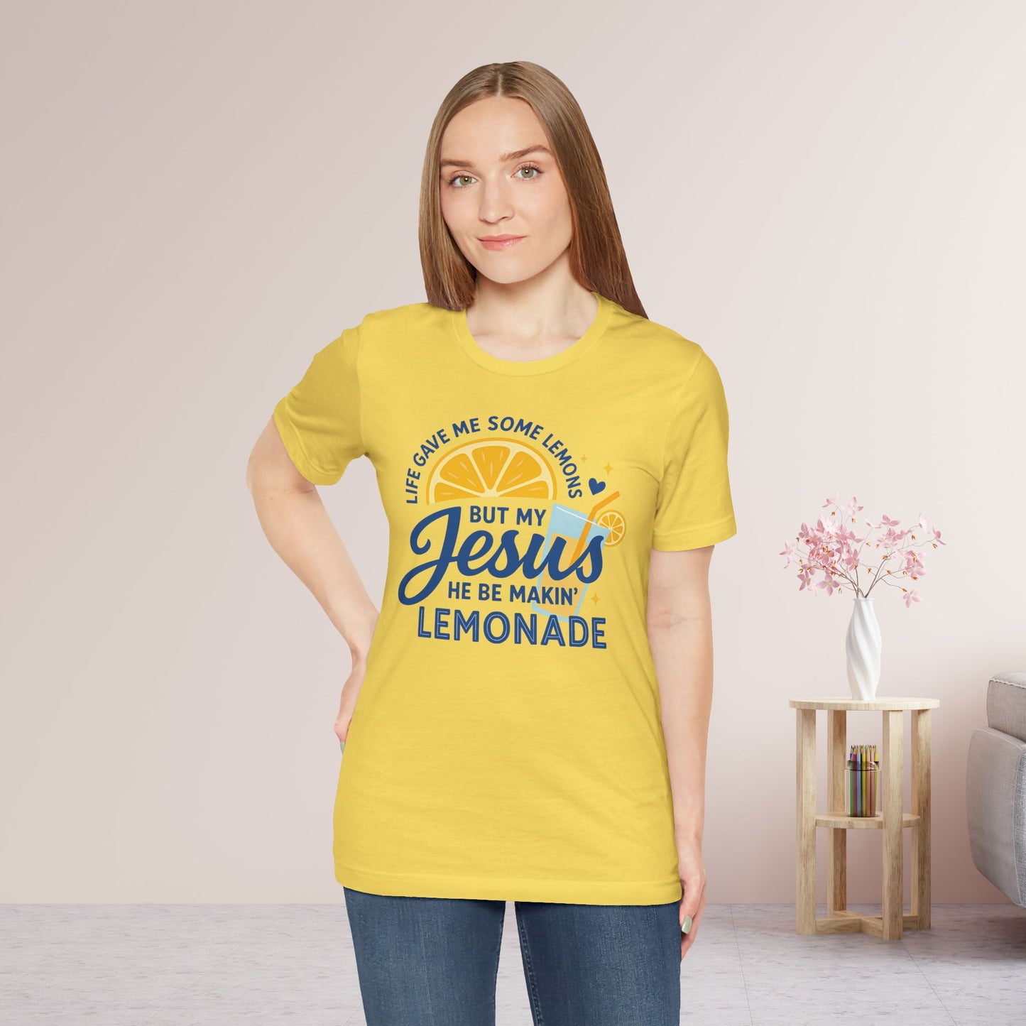Life Gave Me Lemons But My Jesus Makes Lemonade Soft Cotton Tee