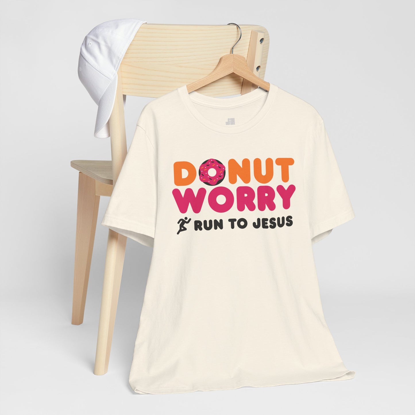 Donut Worry Run to Jesus Soft Cotton Tee