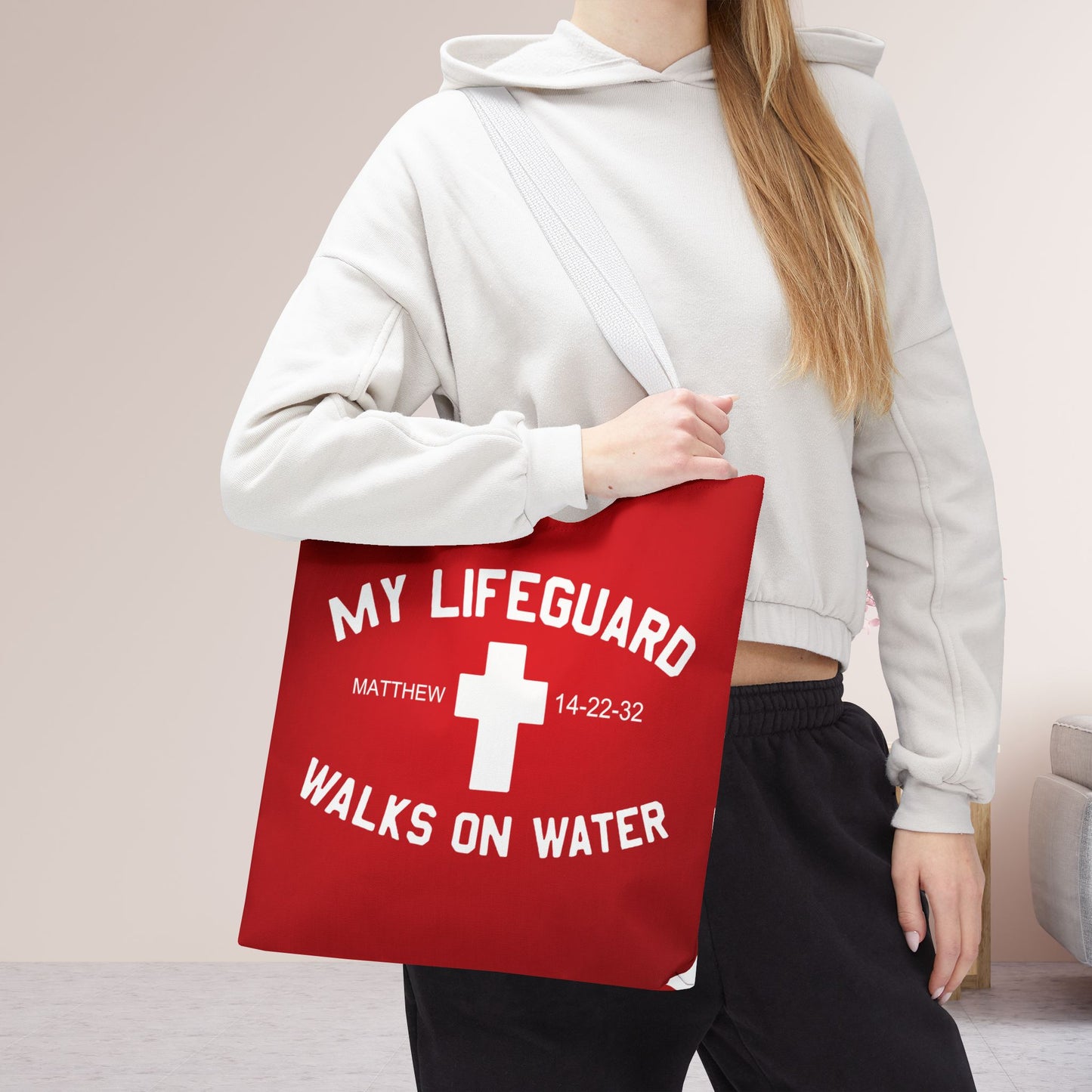 My Lifeguard Walks on Water Tote Bag - 16"