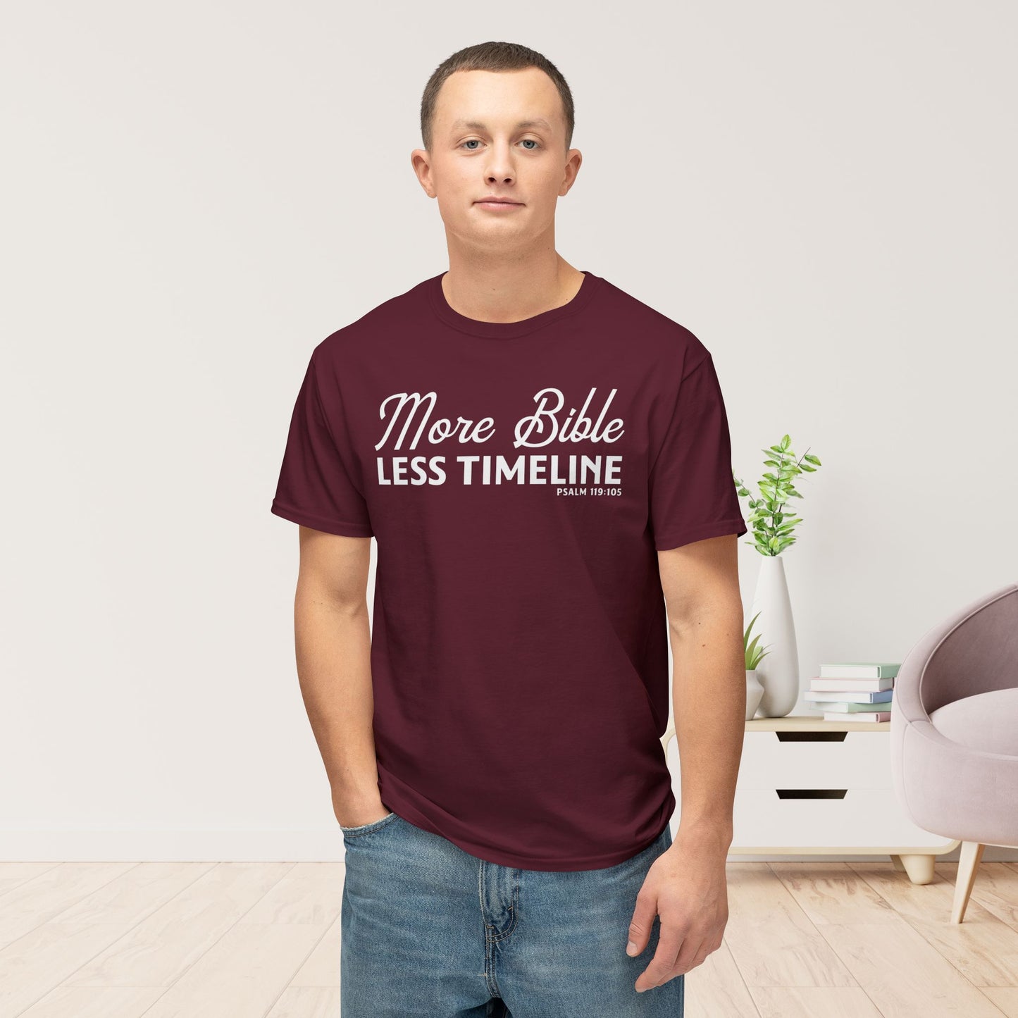 More Bible, Less Timeline Unisex HD Cotton Tee