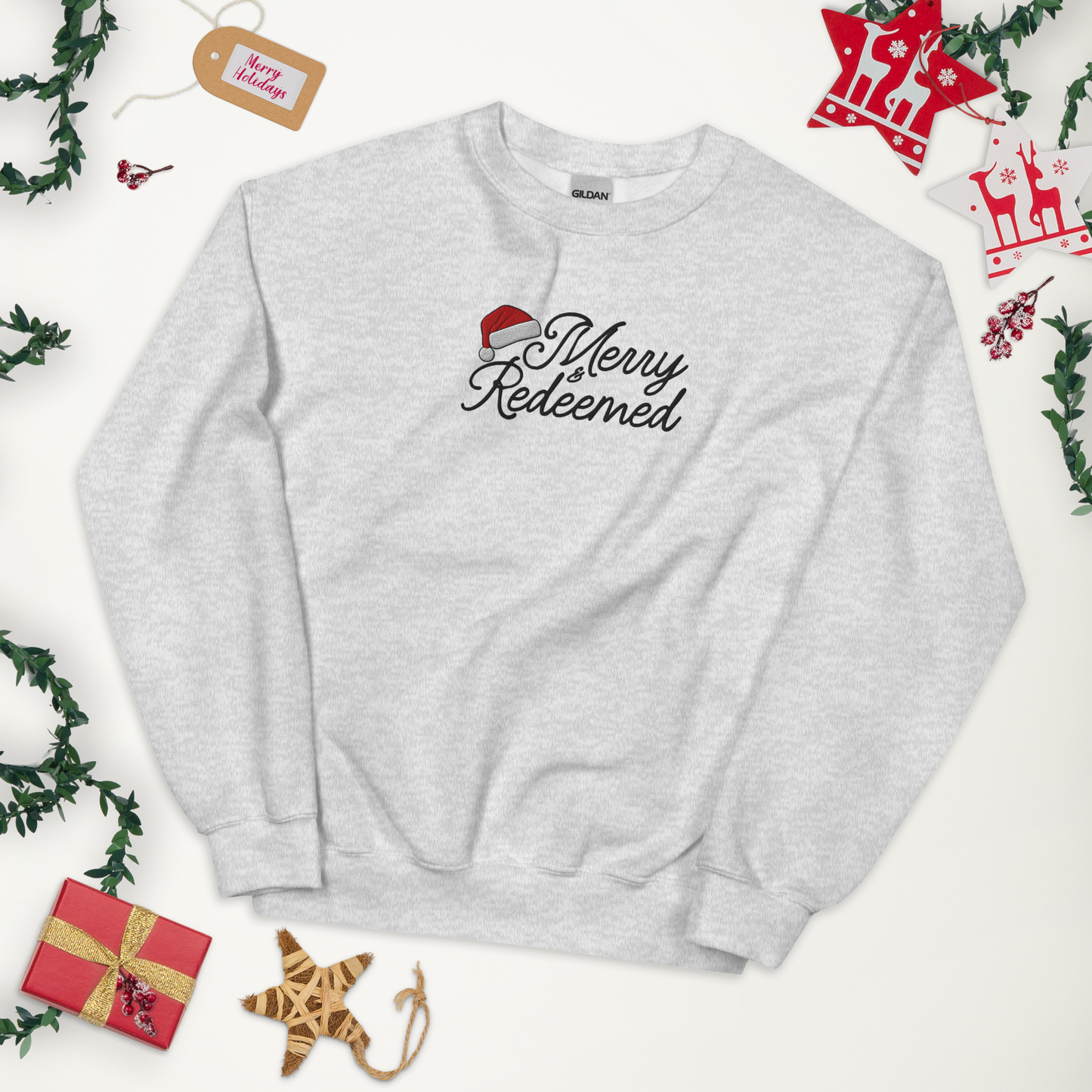 Embroidered Merry & Redeemed Sweatshirt