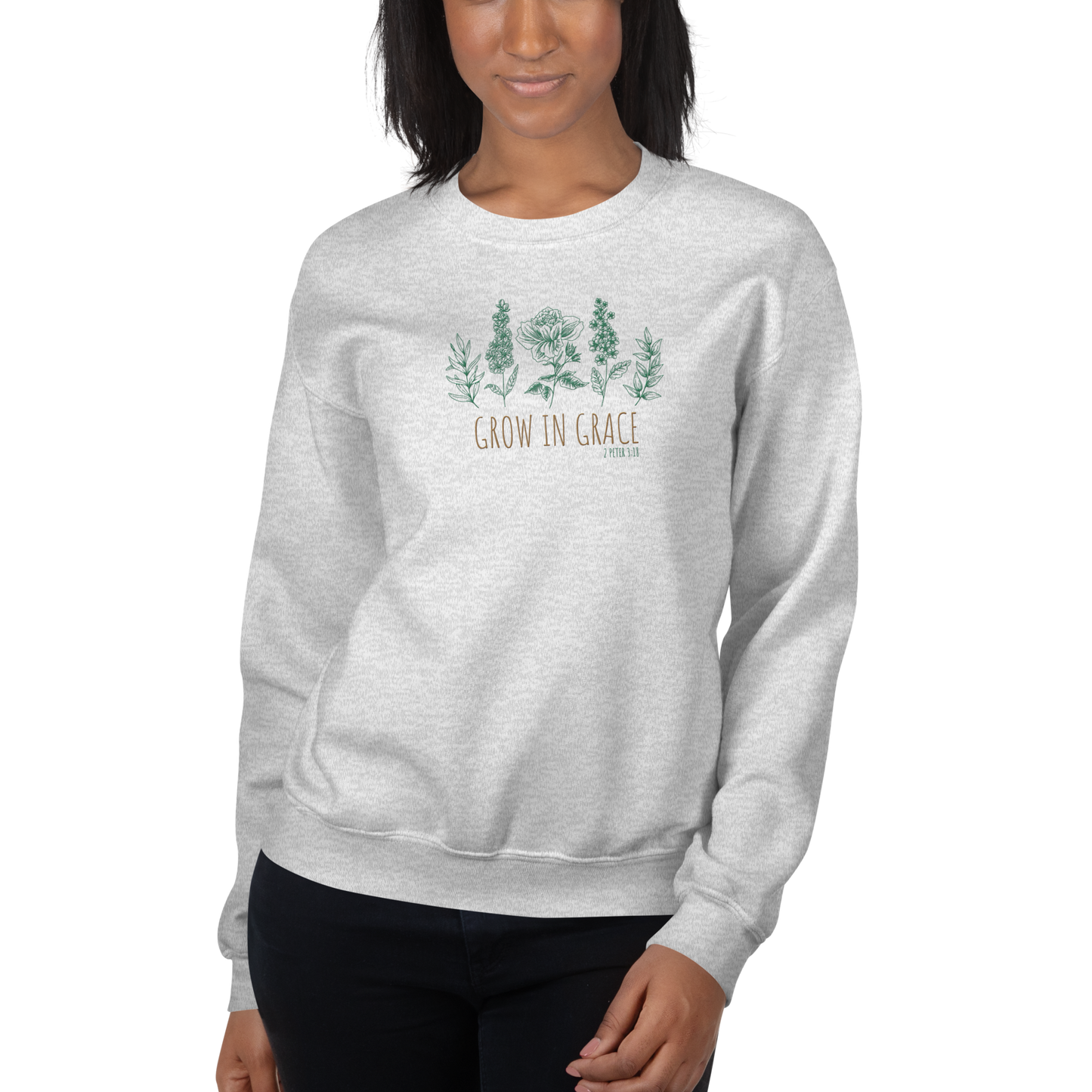 Grow in Grace Embroidered Women's Sweatshirt