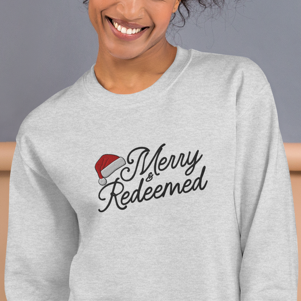 Embroidered Merry & Redeemed Sweatshirt