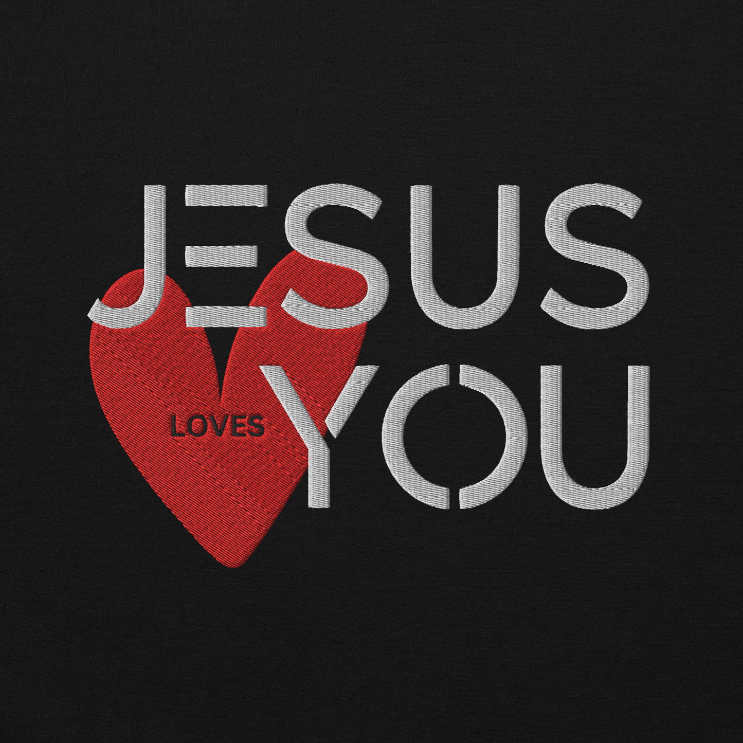 Jesus Loves You Embroidered Sweatshirt